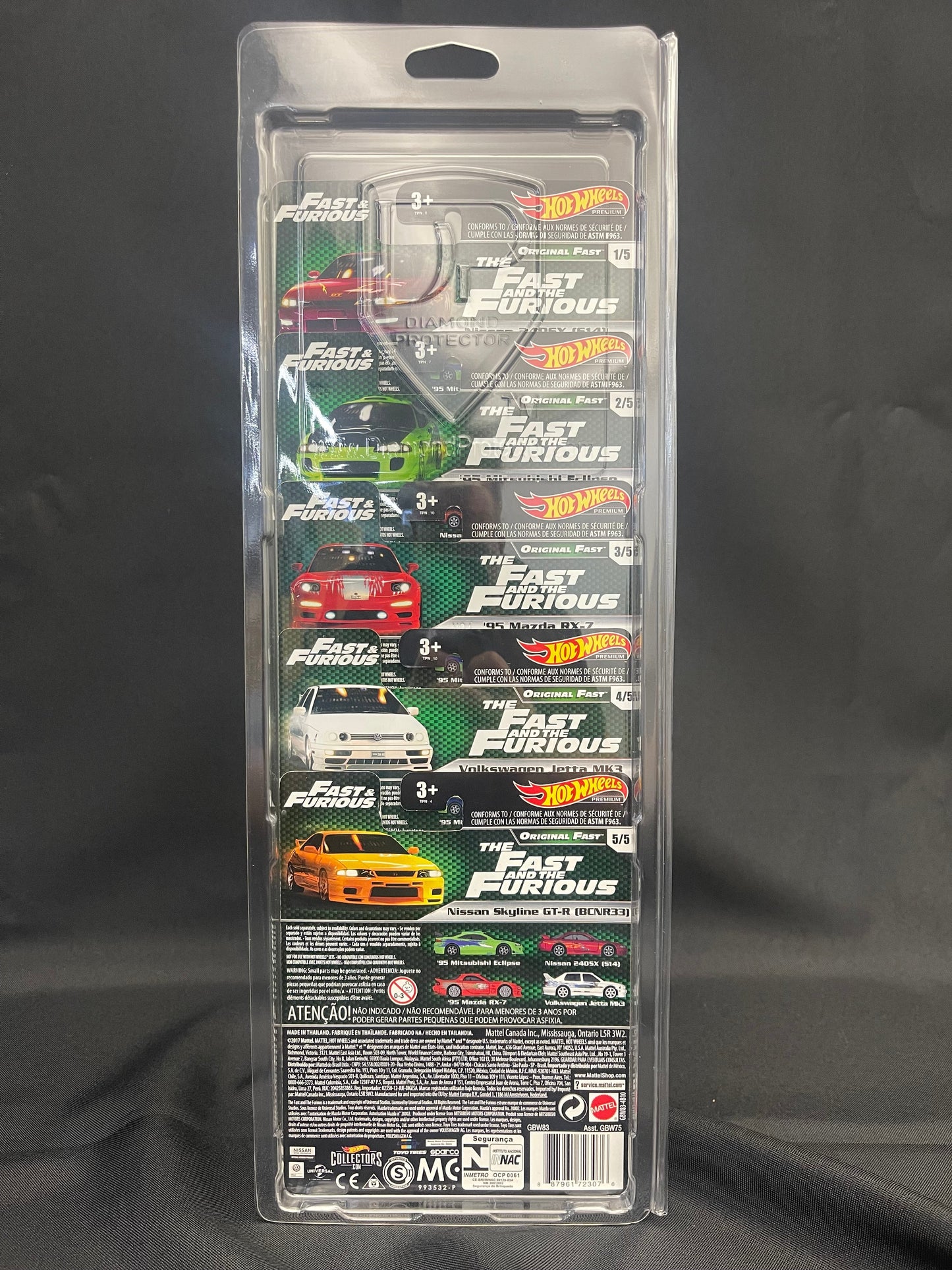 Hot Wheels Premium 5 Pack Diamond Protectors