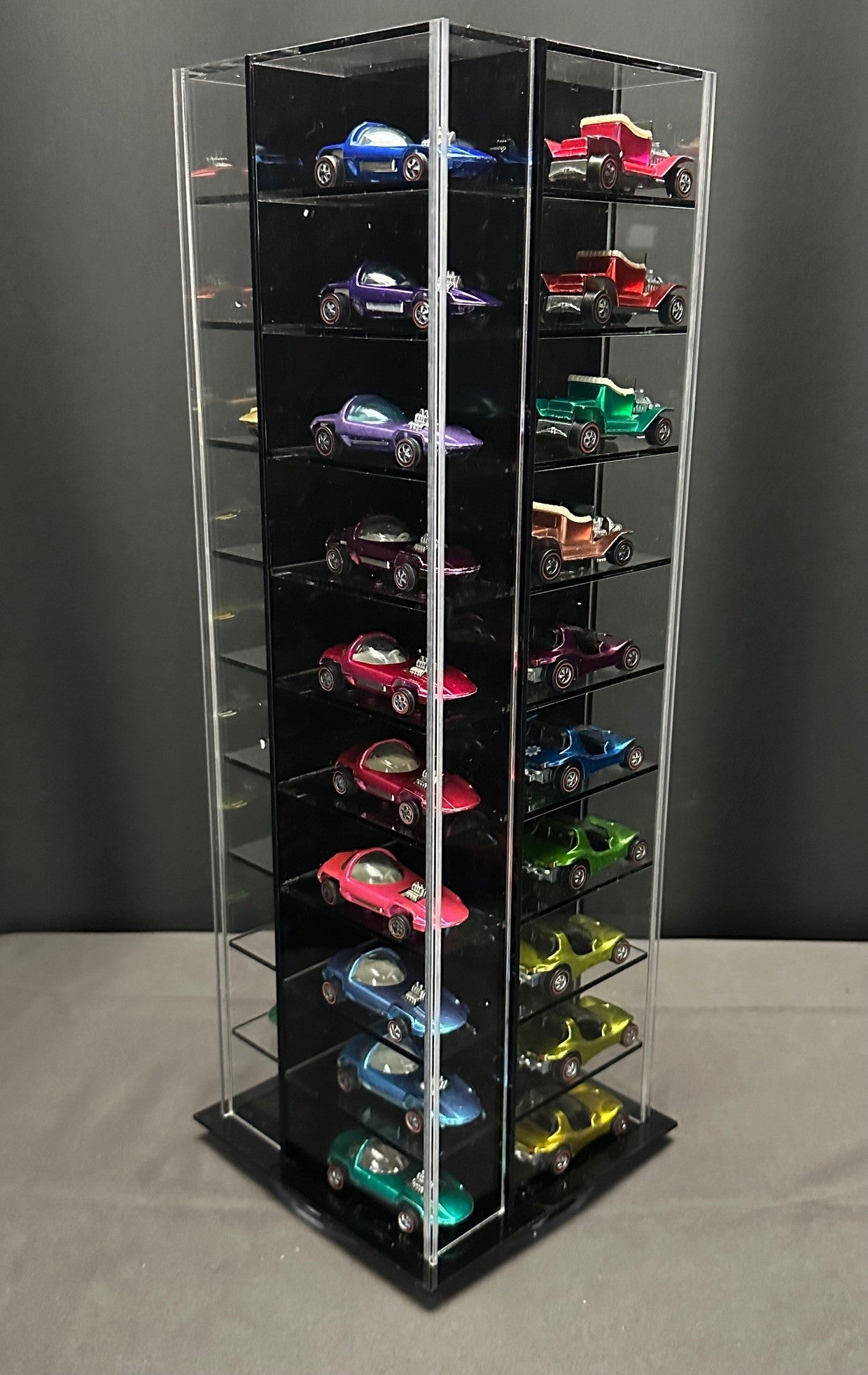 40-Car Spinning Acrylic Display Retailer Case - Black Back - Premium  from Diamond Protector - Shop now at Diamond Protector