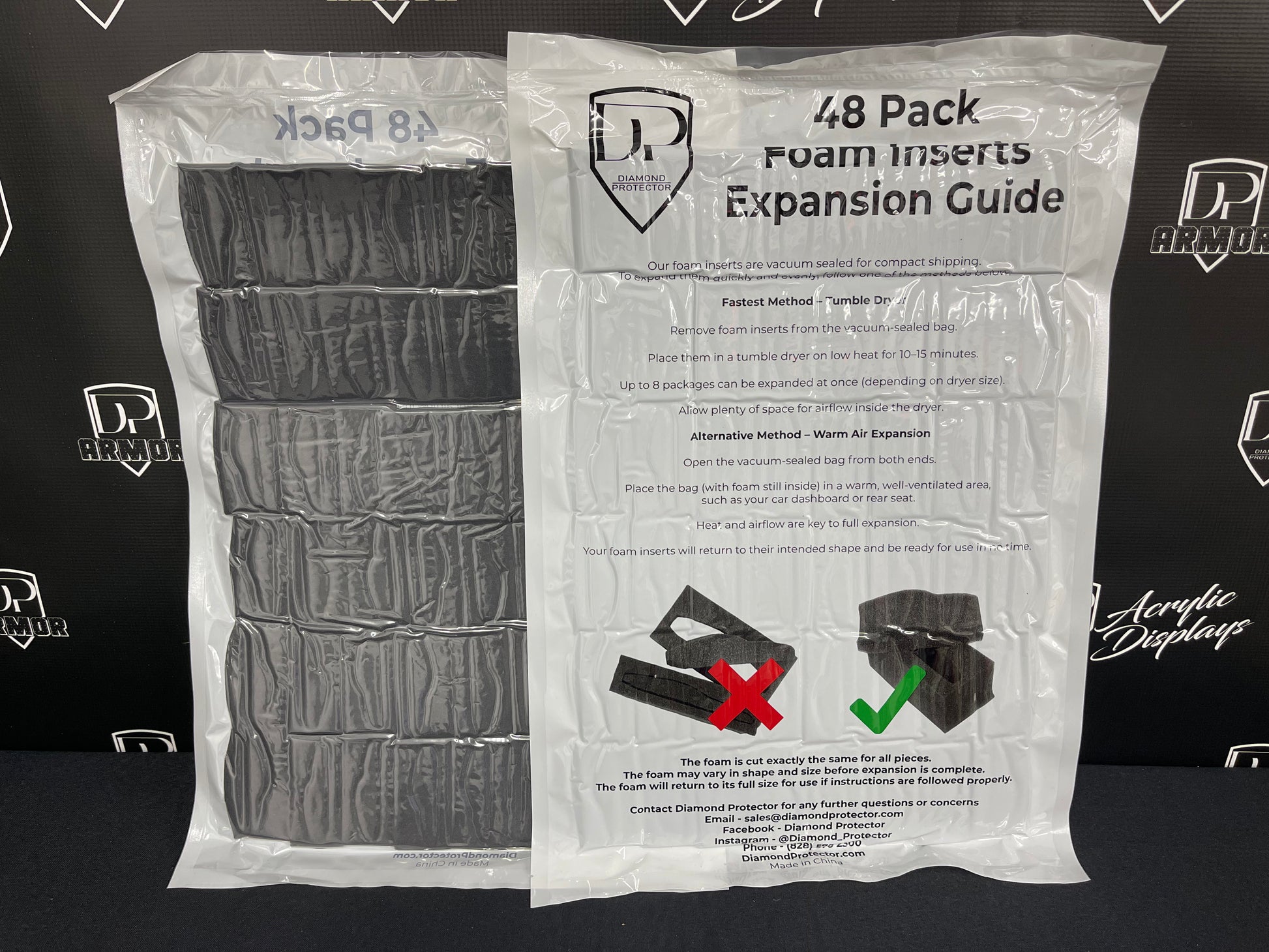 Die-Cut Foam Inserts - 48 Pack - Premium  from Diamond Protector - Shop now at Diamond Protector