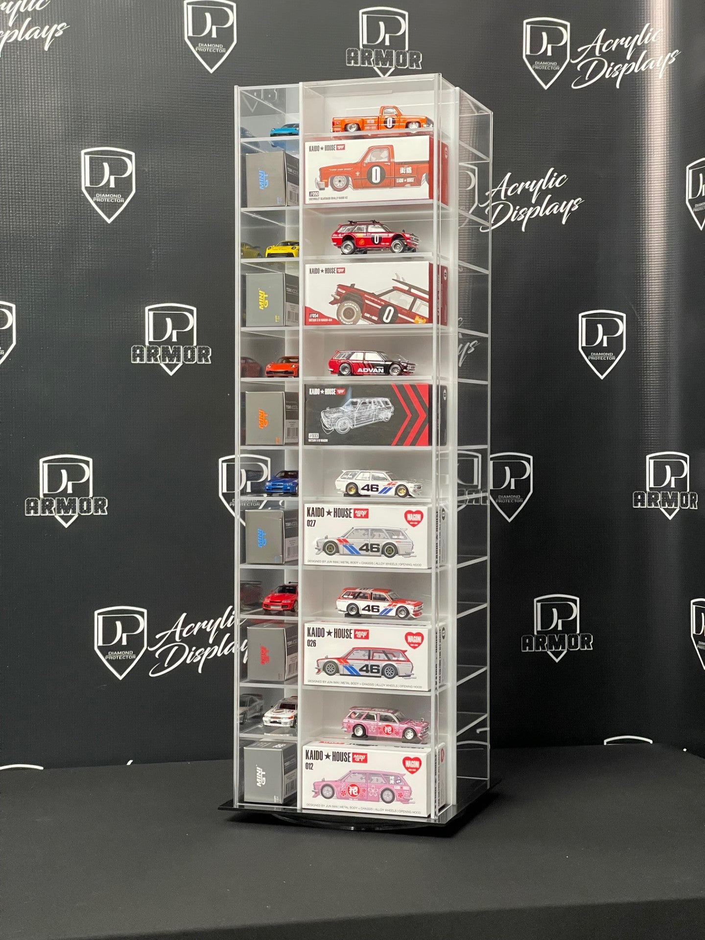 Kaido House/Mini GT Spinning Acrylic Display - Premium  from Diamond Protector - Shop now at Diamond Protector